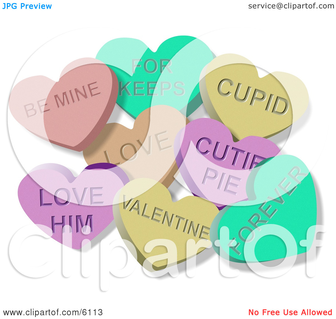 Valentines Day Candy Hearts Clip Art Clipart Illustration Of
