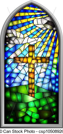 Vector Illustration Of Stained Glass Window   Vector Illustration Of A