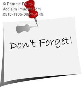 It Note That Says Don T Forget   Royalty Free Clipart Illustration