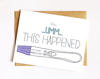 Pregnant Card  This Happene D  Funny Baby Announcement