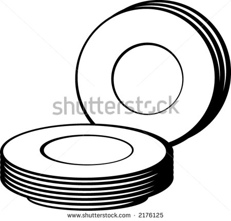 Bunch Of Dishes   Stock Vector