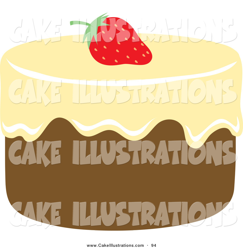 Chocolate Cake With Vanilla Icing And A Strawberry Chocolate Cake