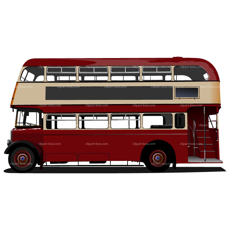 Clipart London Bus   Side View   Royalty Free Vector Design