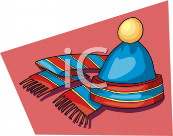 Knit Cap And Scarf   Royalty Free Clip Art Illustration