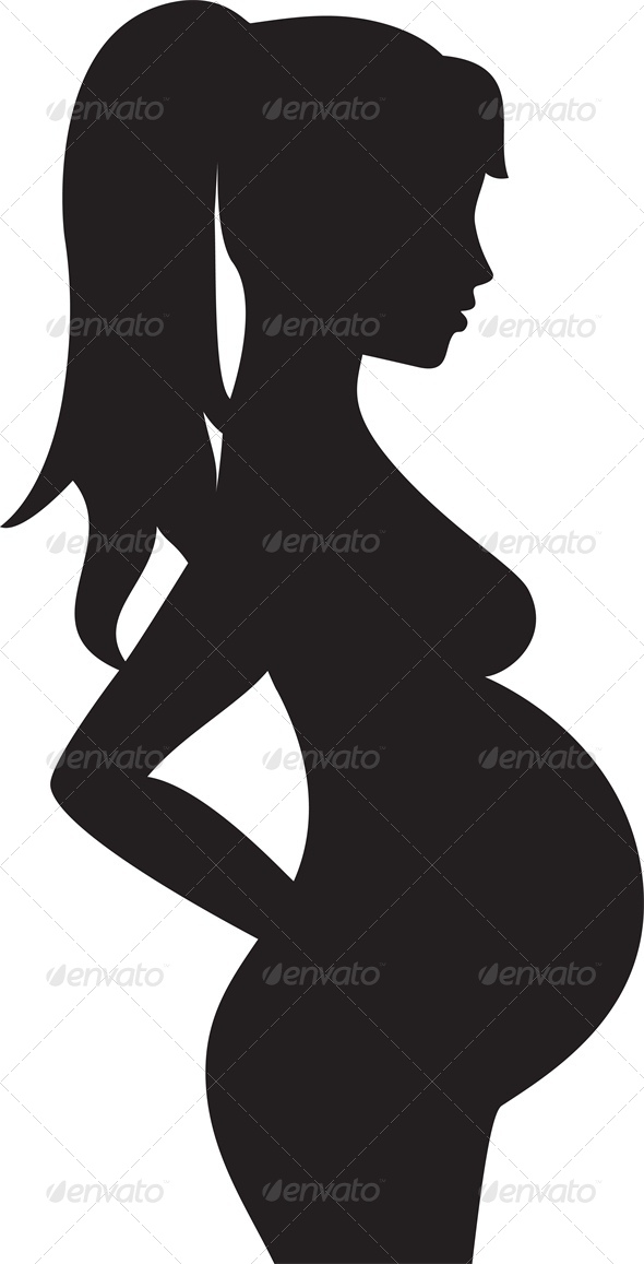Silhouette Of A Pregnant Woman   People Characters