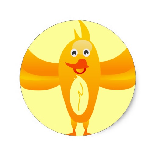 Bird Orange Vector Clipart Cute Funny Cartoon Bird Classic Round