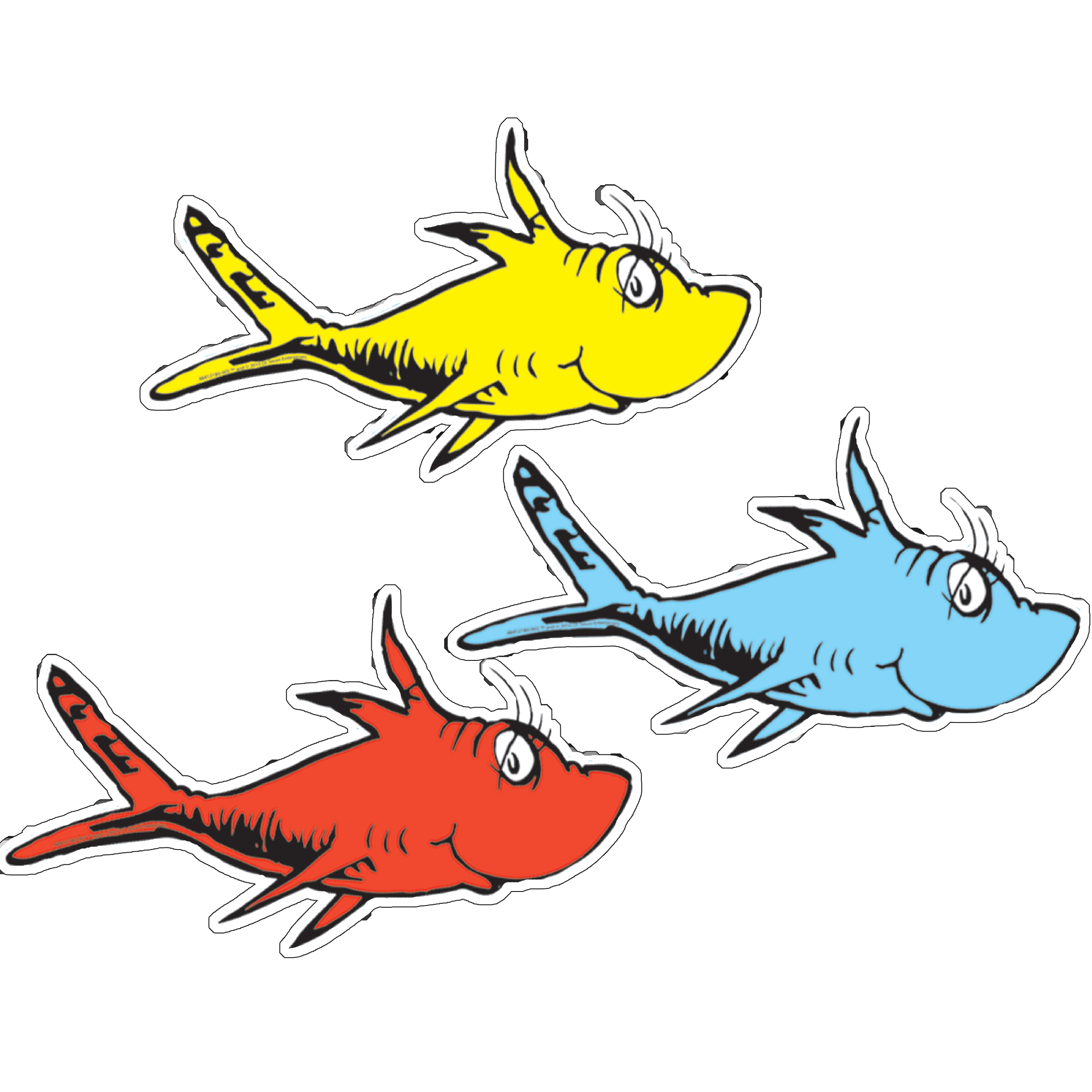 Dr  Seuss One Fish Two Fish Assorted Paper Kids Cut Outs   Eureka