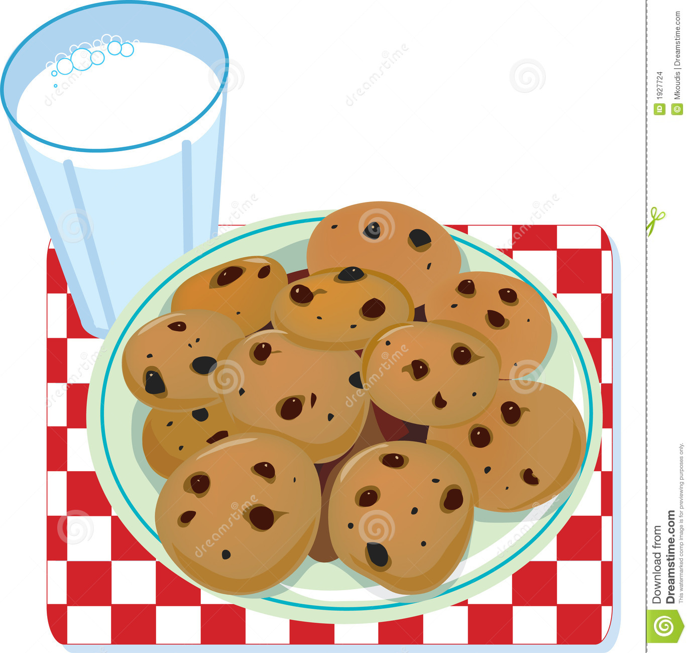 Glass Of Milk And A Plate Of Cookies