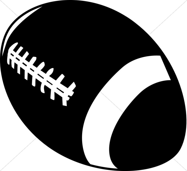 Black And White Silhouette Football   Church Activity Clipart