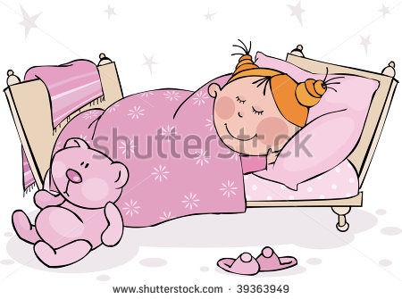 Girl Sleeping In Bed Clipart The Little Girl Sleeps In The