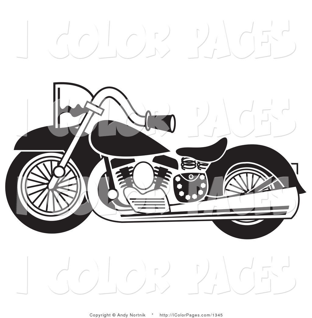Royalty Free Harley Davidson Stock Coloring Page Clipart Illustrations