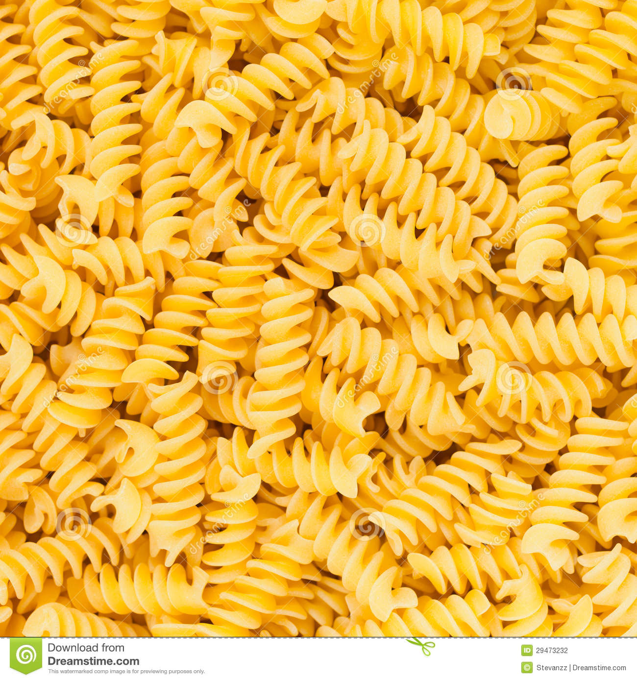 Italian Fusilli Rotini Or Scroodle Macaroni Pasta Food Background