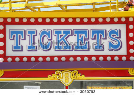 Sign On The Tickets Booth In A Fair  Sandford Florida    Stock Photo