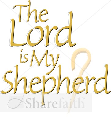 The Lord Is My Shepherd With Crook Staff   Inspirational Word Art