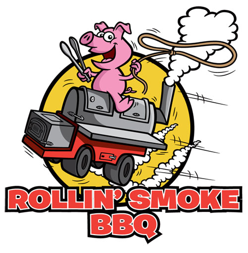 Bbq Logo Pig Smoker Bbq Barbecue Team Rollin Smoke Cartoon Logo Jpg
