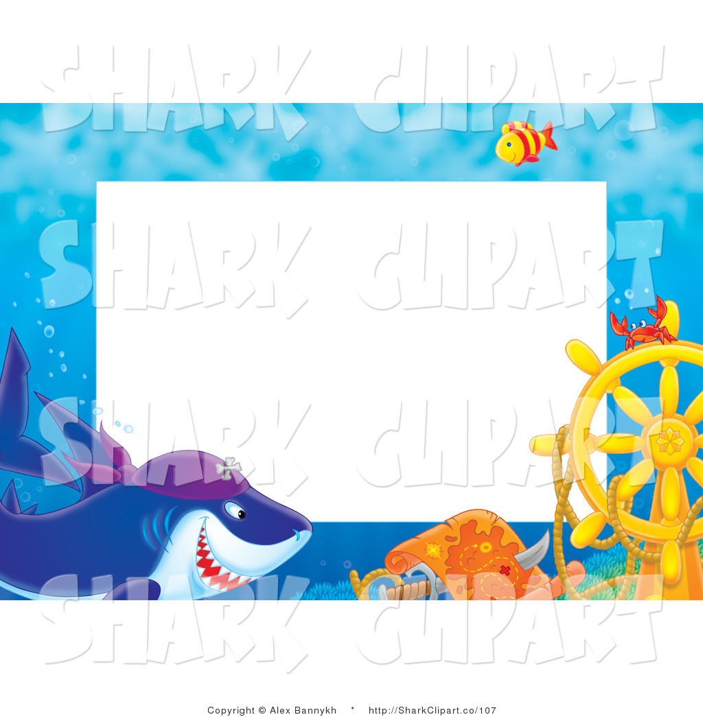 Clip Art Of A Pirate Shark And Ship Helm Frame By Alex Bannykh    107