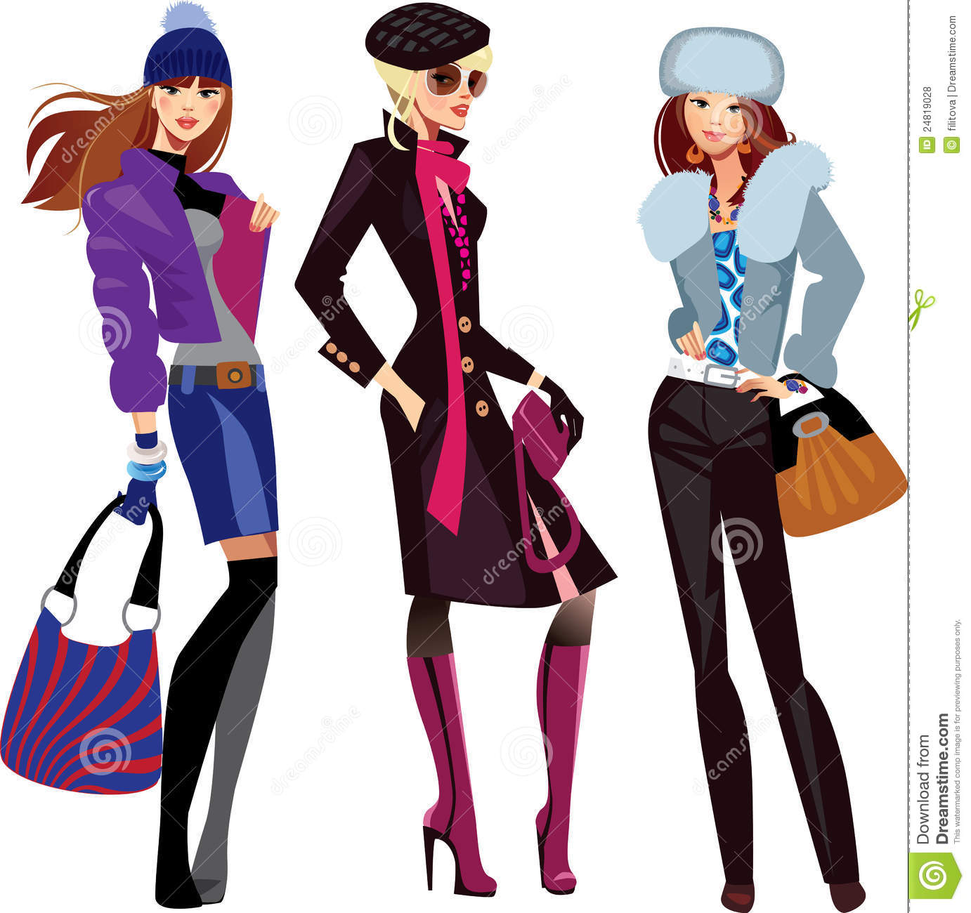 Fashion Women In Winter Clothes Royalty Free Stock Photos   Image