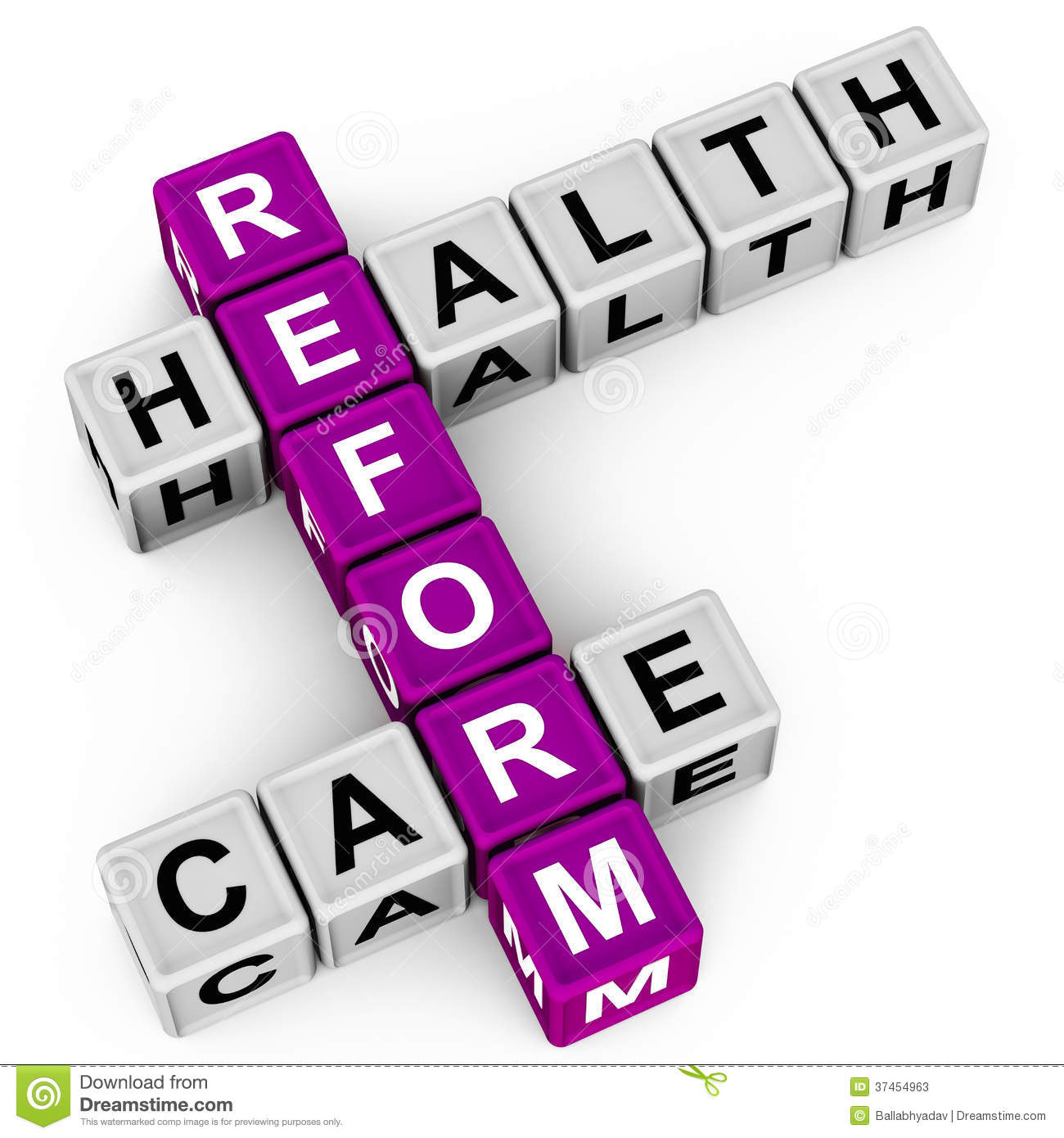Health Care Reform Crossword On White Background Reform On Health