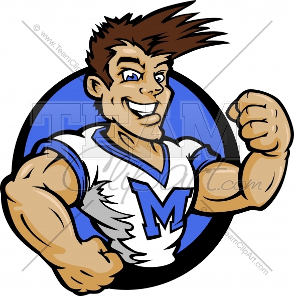 Male Cheerleader Cartoon Clipart In An Easy To Edit Vector Format 