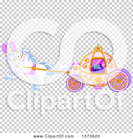 Clipart White Horses Pulling A Fairy Tale Carriage   Royalty Free