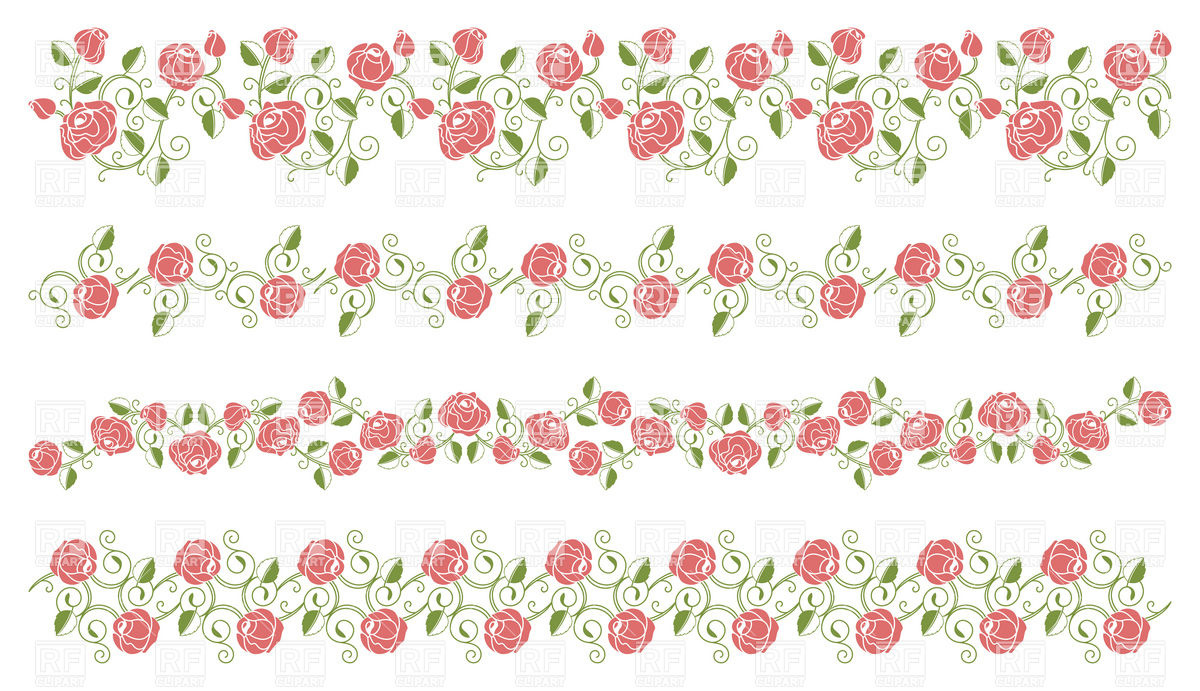 Pink Rose Borders 18865 Design Elements Download Royalty Free