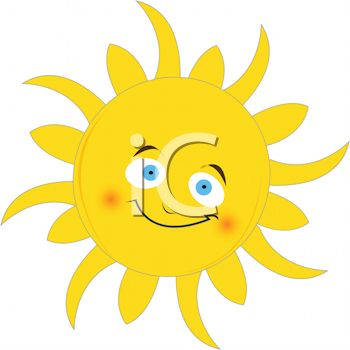 Cute Sun With A Smiling Face   Royalty Free Clipart Image