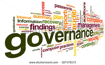Governance And Compliance In Word Tag Cloud On White   Stock Photo