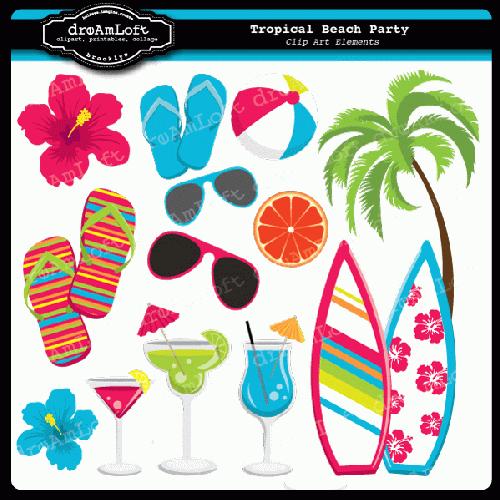 My Grafico  Tropical Beach Party Clipart