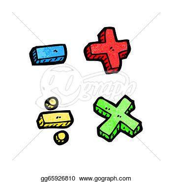 Vector Clipart   Cartoon Math Symbols  Vector Illustration Gg65926810