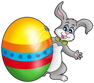 Easter Bunny With Eggs Clipart Easter Bunny With Colorful Egg Easter
