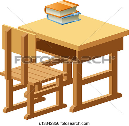 Object Table School Wooden Book Chair U13342856   Search Clipart