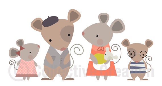 Mice Clipart Mouse Family Digital Clip Art