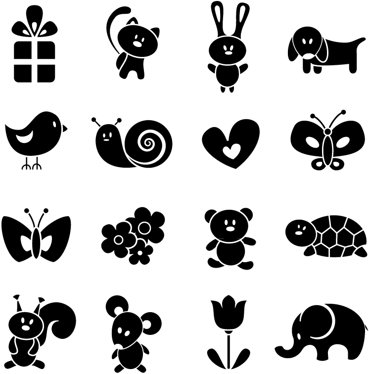 Cartoon Animal Silhouettes 2   Free Vector Graphic Download