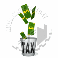 Raining Tax Money Into Bucket Animated Clipart