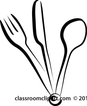 Culinary   Cultery Set Knife Fork Spoon   Classroom Clipart