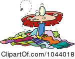 Rf Clip Art Illustration Of A Cartoon Girl In A Pile Of Stinky Laundry