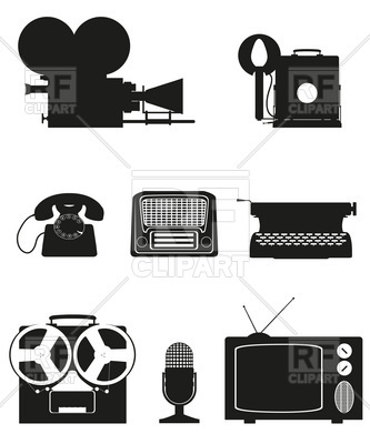 Audio Equipment Black Silhouette Download Royalty Free Vector Clipart