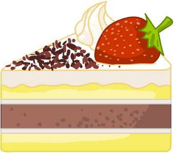 Clip Art Of A Slice Of Cake Or Cheesecake With Whipped Cream Topping