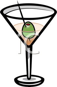 Clipart Picture  An Olive In A Martini Glass