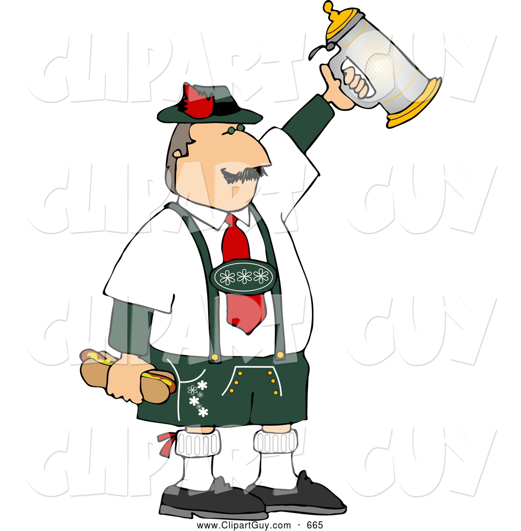 Larger Preview  Clip Art Of Awhite Man Celebrating Oktoberfest With A