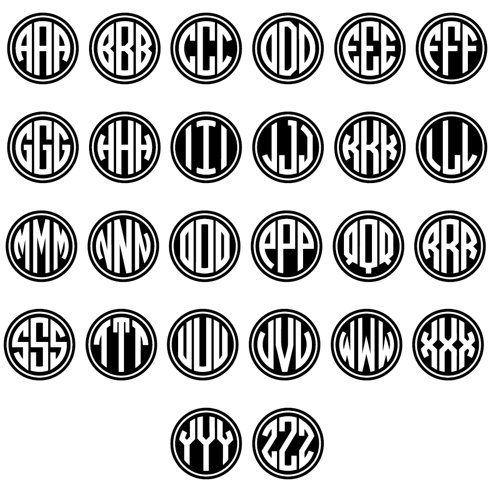Monogram Letters Font  Monogram Letters Template  Circle Monogram