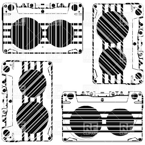 Stylized Audio Tape Cassette Objects Download Royalty Free Vector