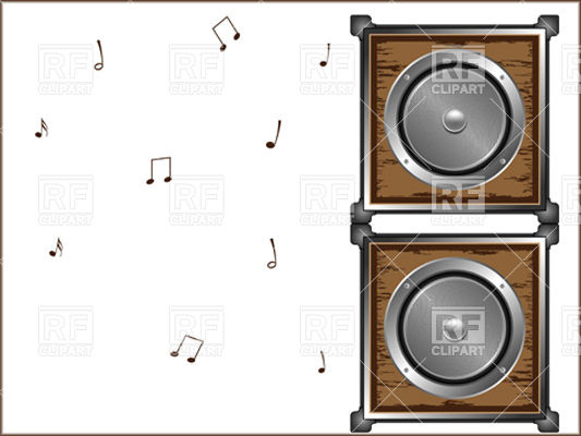 Wooden Audio Speakers Objects Download Royalty Free Vector Clip Art