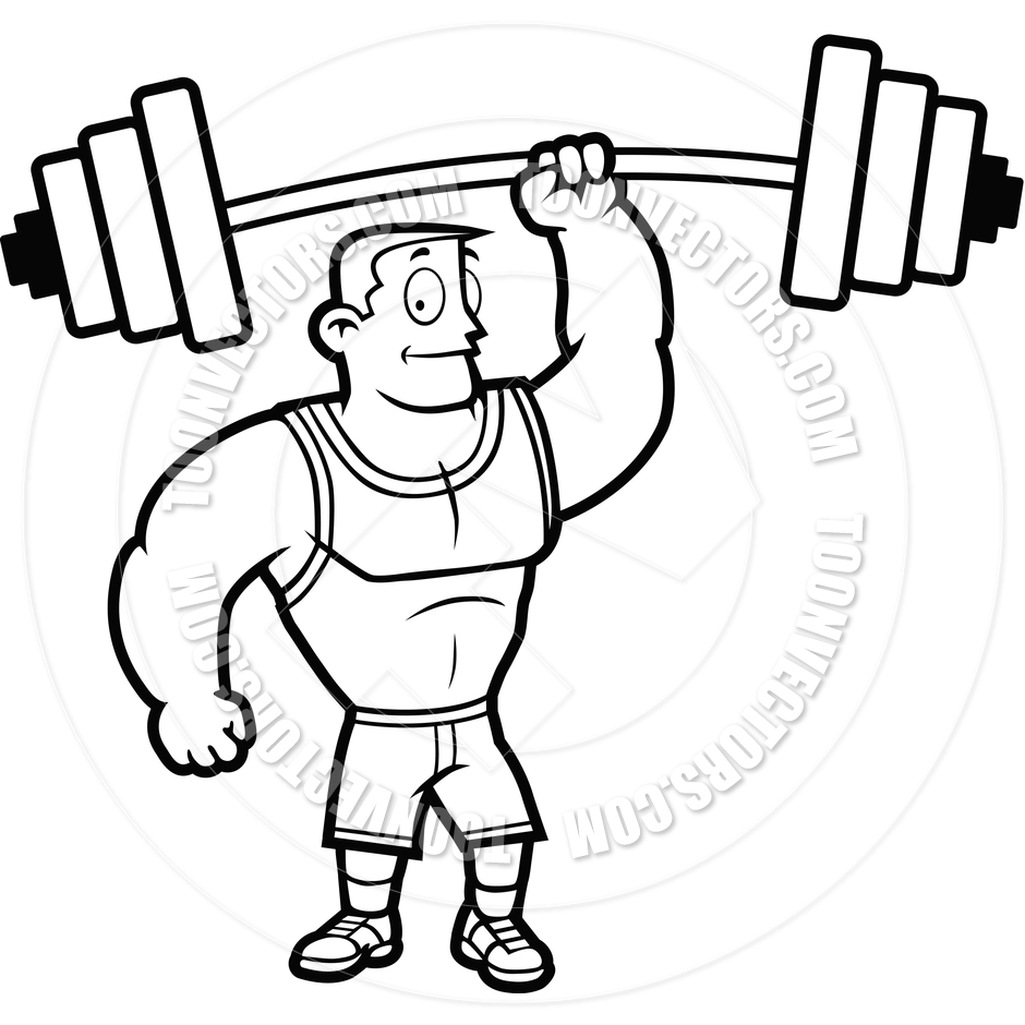 Man Lifting Weights Clipart Lifting Weights  Black And