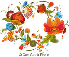 Traditional Flower Wreath Isolated   Wreath Out Of Bright