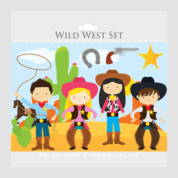 Wild West Clipart   Cowboy Clip Art Cowgirls Cowboys Horse Lasso
