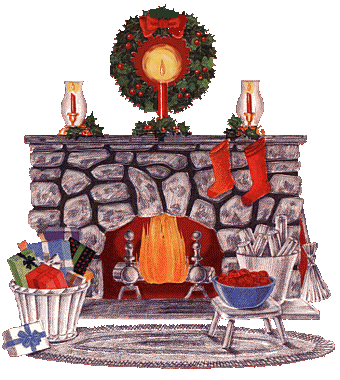 Free Animated Christmas Fireplace Clipart