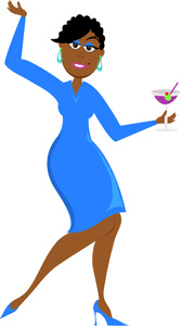 Partying Clipart Image   Clip Art Illustration Of A Sexy Ethnic Woman