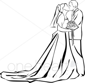 Wedding Ceremony Kiss Clipart   Couples Clipart