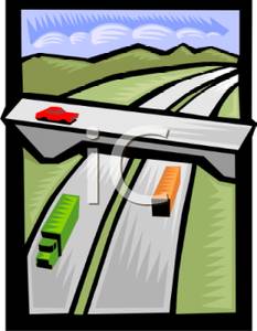 Highway Overpass   Royalty Free Clipart Picture